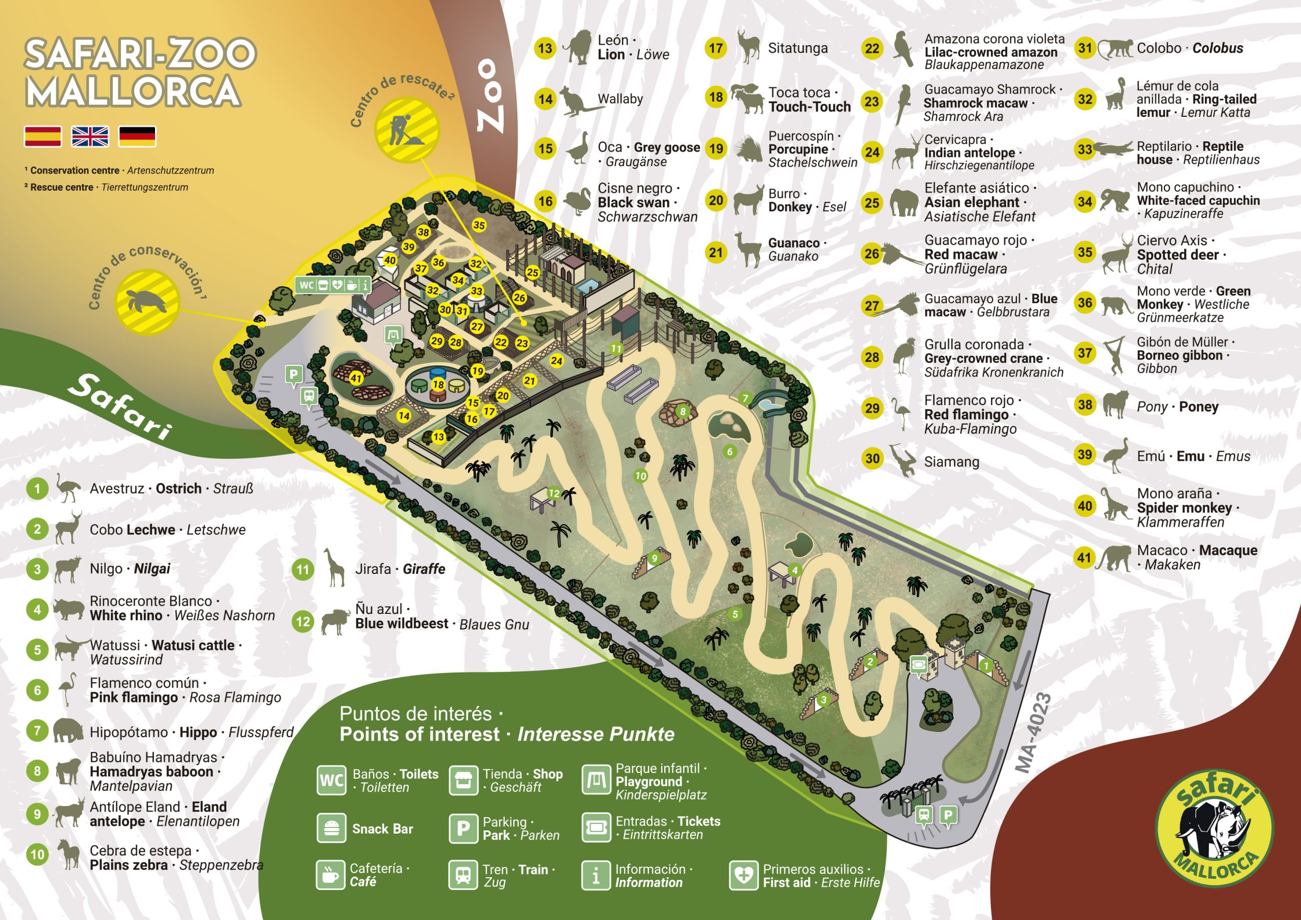 Plano mapa Safari Mallorca
